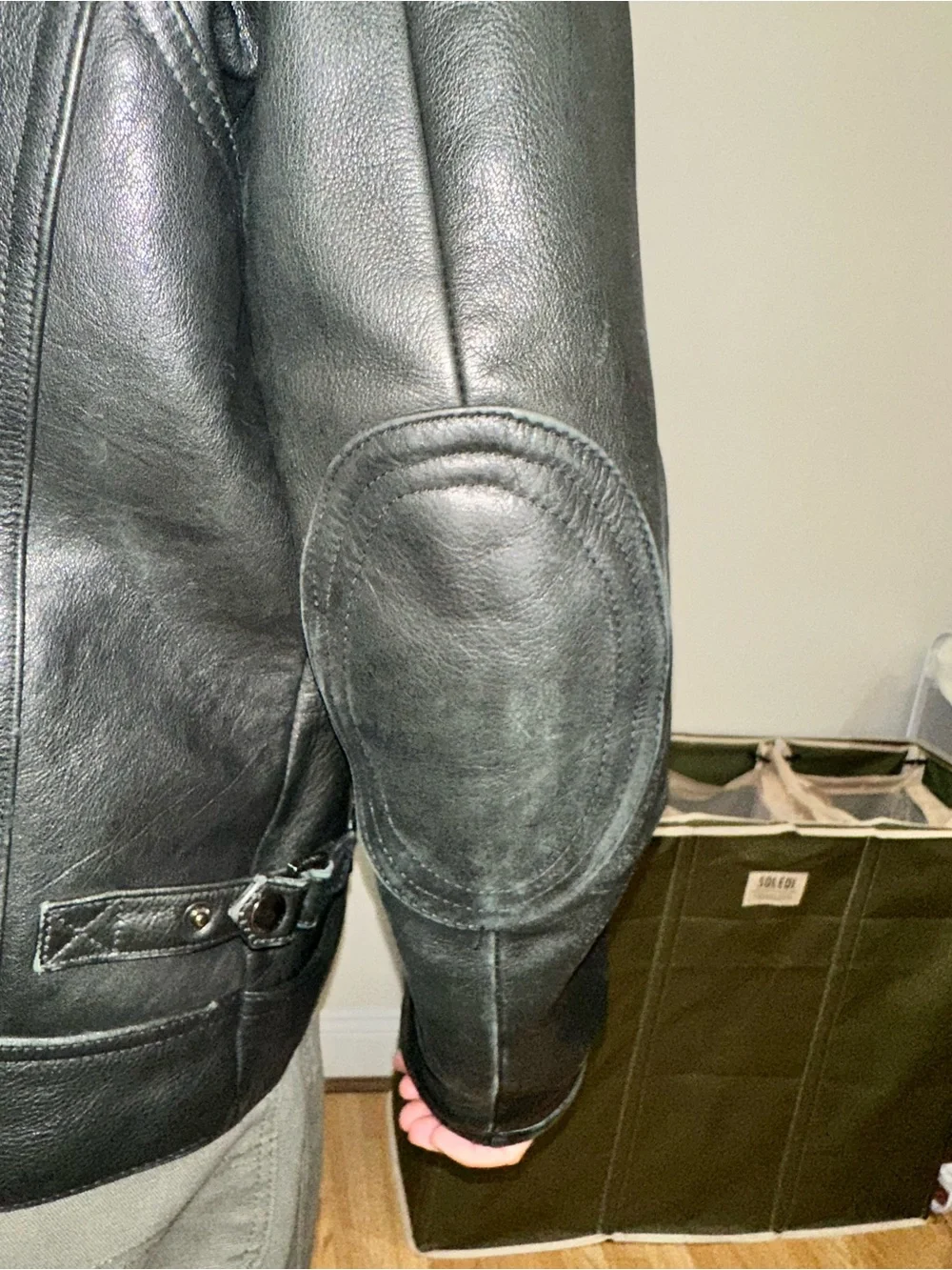 Men's Black Calvin Klein Leather Moto Jacket - Classic Biker Style